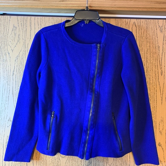 Chico's Royal Blue Moto Blazer EUC - Picture 1 of 7